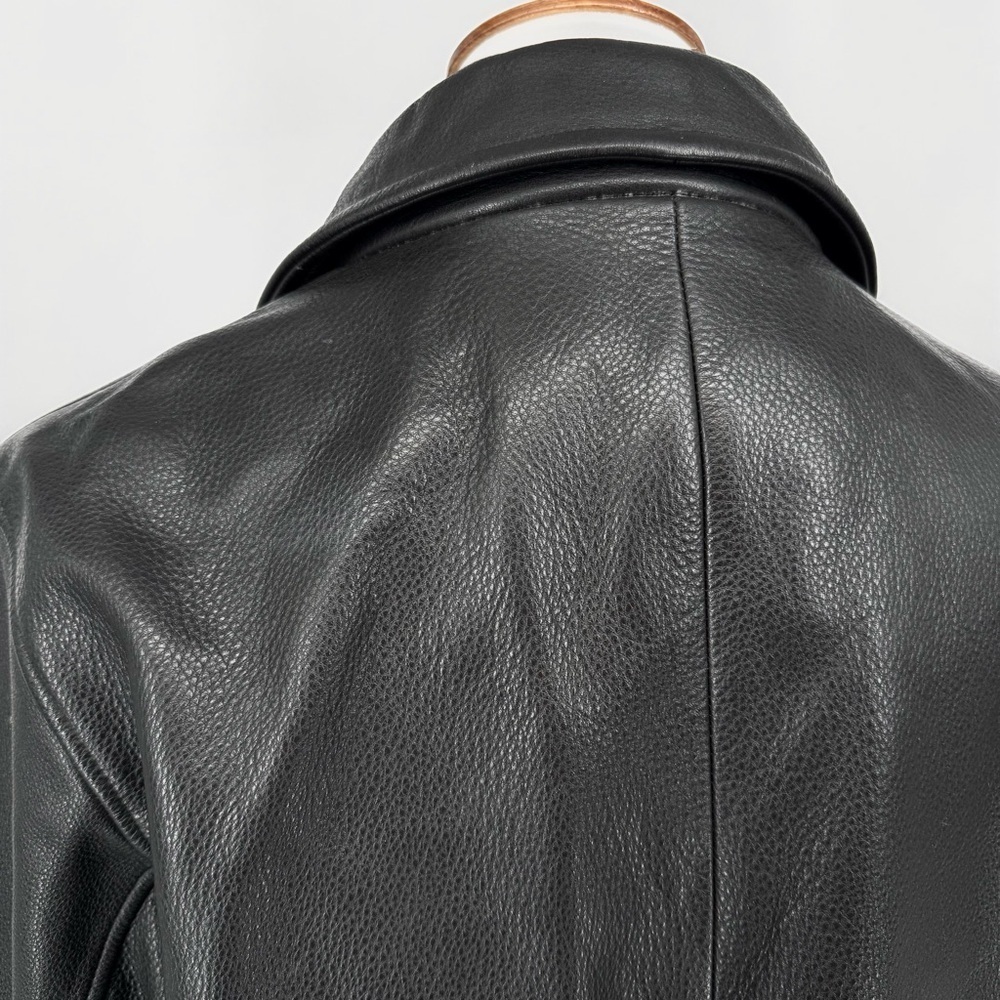 EDDIE BAUER LEGEND Stine Genuine Smooth Leather Full-Zip Bomber Jacket y2k L - Picture 4 of 10